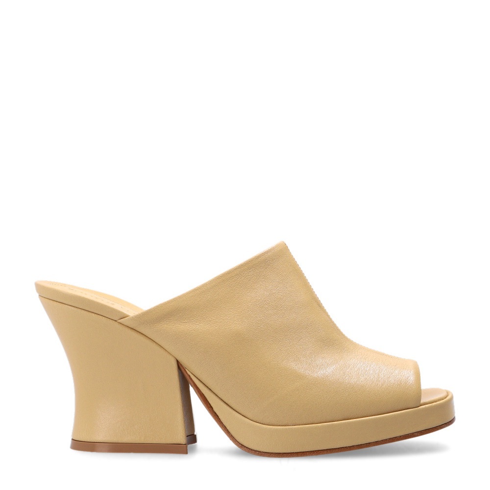 NIB BOTTEGA VENETA Leather stack Mule Sandals 35